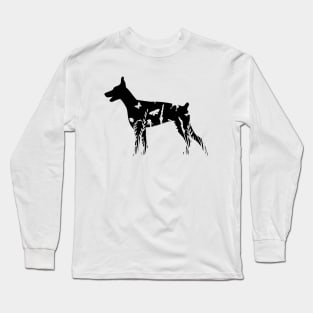 Doberman Summer Floral Print Flower Long Sleeve T-Shirt